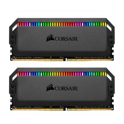 رم کورسیر مدل Dominator Platinum RGB Black 32GB 16GBx2 4000MHz CL19