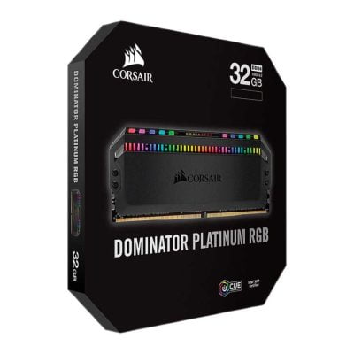 رم کورسیر مدل Dominator Platinum RGB Black 32GB 16GBx2 4000MHz CL19