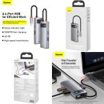 هاب 4 پورت بیسوس Baseus Metal Gleam 4 in 1 Multifunctional Type-C HUB CAHUB-CY0G توان 100 وات - Image 2