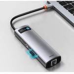 هاب 4 پورت بیسوس Baseus Metal Gleam 4 in 1 Multifunctional Type-C HUB CAHUB-CY0G توان 100 وات - Image 5