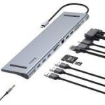 استند و هاب 11 پورت بیسوس Baseus Enjoyment MacBook / notebook Stand HUB CATSX-G0G دارای رم رید - Image 4
