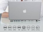 استند و هاب 11 پورت بیسوس Baseus Enjoyment MacBook / notebook Stand HUB CATSX-G0G دارای رم رید - Image 7