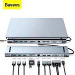 استند و هاب 11 پورت بیسوس Baseus Enjoyment MacBook / notebook Stand HUB CATSX-G0G دارای رم رید - Image 8