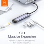 هاب 5 پورت Type C مک دودو 5 in 1 USB-C HUB USB3.0 HDMI 4K