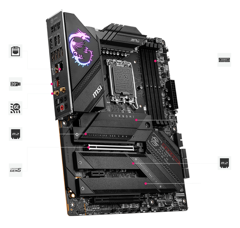 مادربرد ام اس آی MSI MPG Z790 CARBON WIFI DDR5