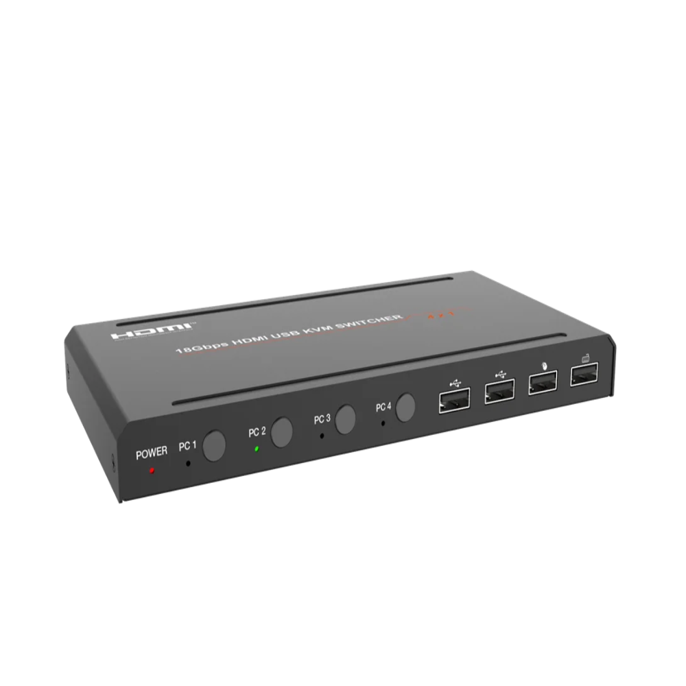 سوئیچ کی وی ام 4X1 پورت HDMI 2.0b فرانت
