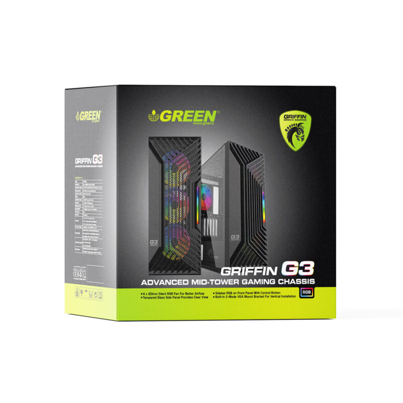 کیس کامپیوتر گرین مدل GRIFFIN G3 - Image 7